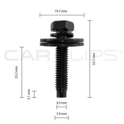 Picture of Car Clip Sem Bolt 6mm L25mm (ACSEM6MML25) CC32086
