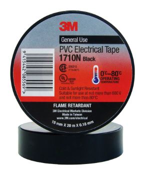 Picture of 3M 1710 Electrical Tape Black 18mm x 20m