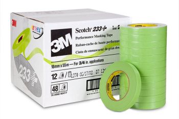 Picture of 3M 233+ Green Masking Tape 18mm x 55m (Box 48)